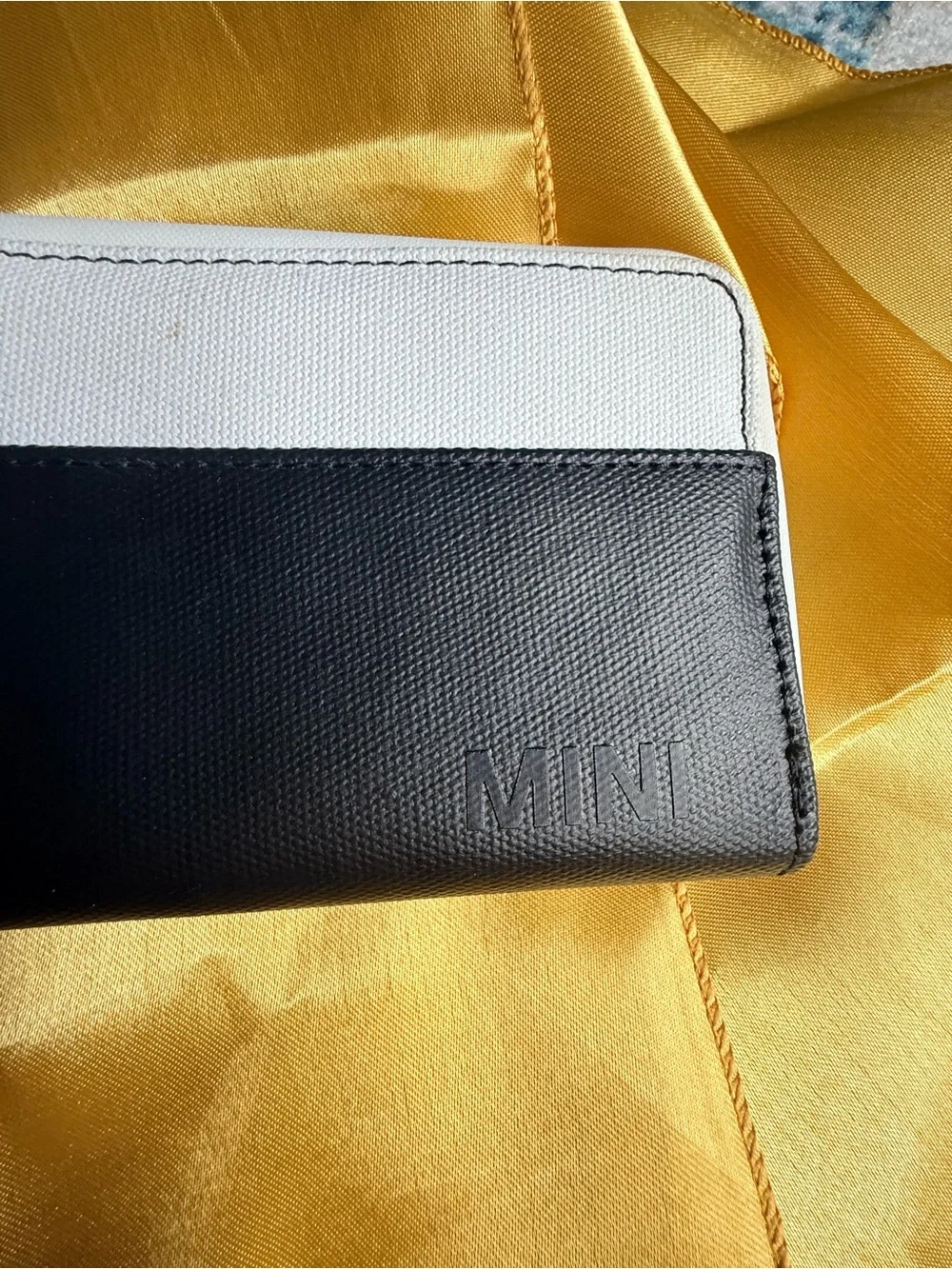 BMW Black and White Zip-Around Wallet